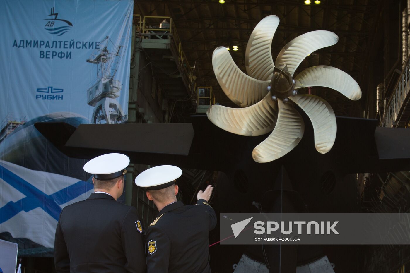 Launching the submarine Kolpino in St. Petersburg