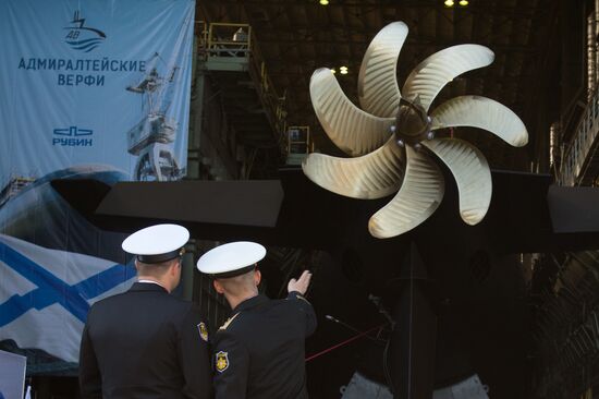Launching the submarine Kolpino in St. Petersburg