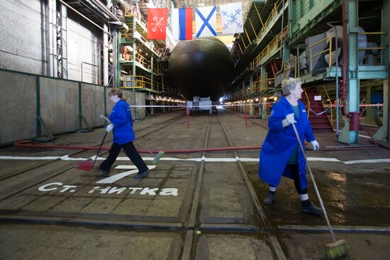 Launching the submarine Kolpino in St. Petersburg