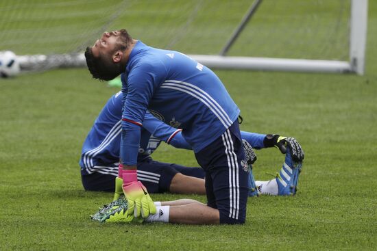 Russian national football team holds training session