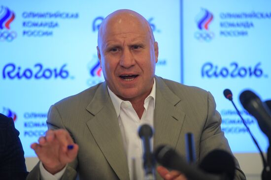 News conference by Russian national freestyle wrestling team