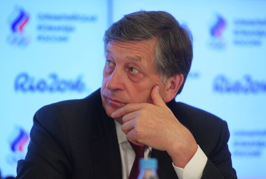 News conference by Russian freestyle wrestling team