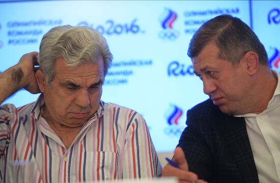 News conference by Russian freestyle wrestling team