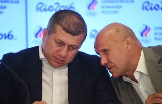 News conference by Russian freestyle wrestling team