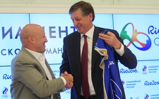 News conference by Russian freestyle wrestling team