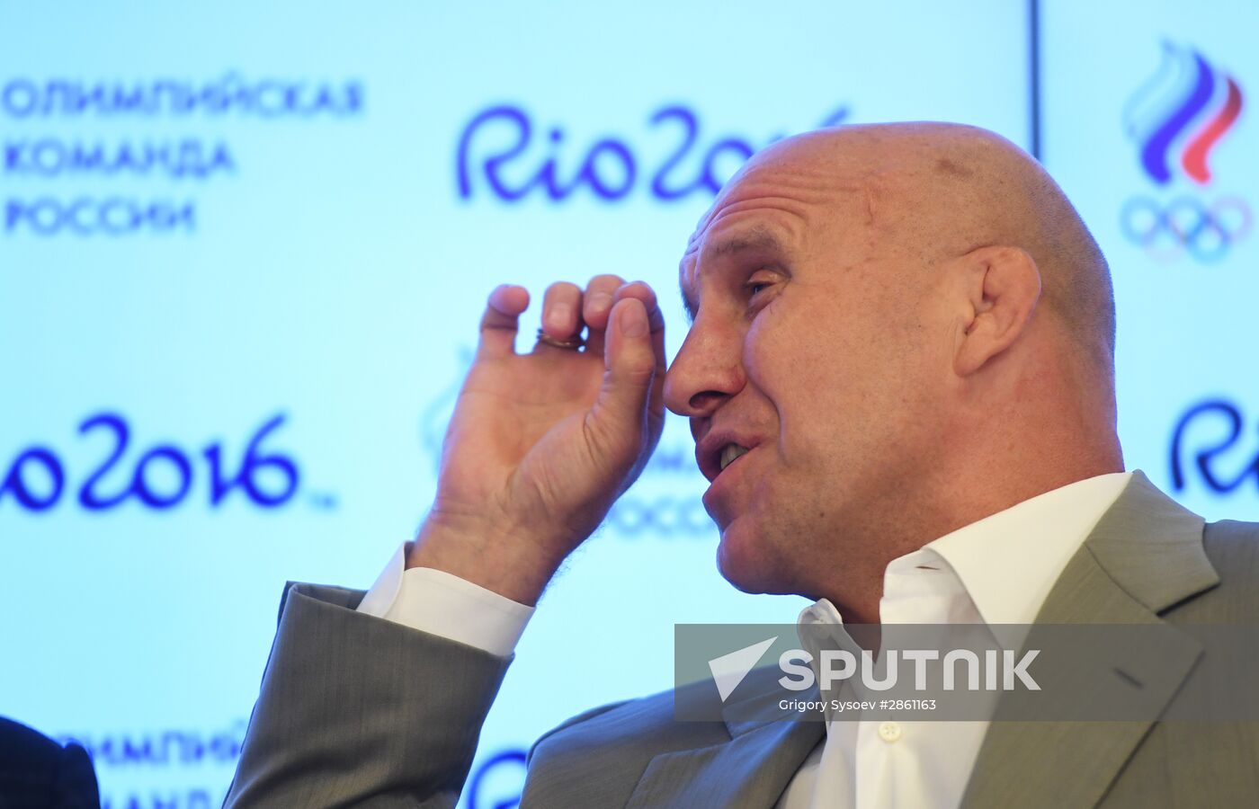 News conference by Russian national freestyle wrestling team