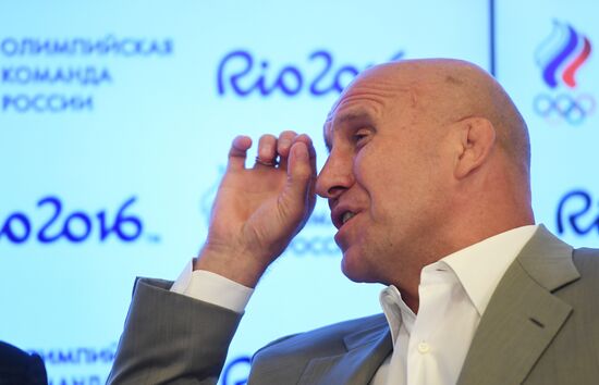 News conference by Russian national freestyle wrestling team