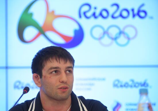 News conference by Russian freestyle wrestling team