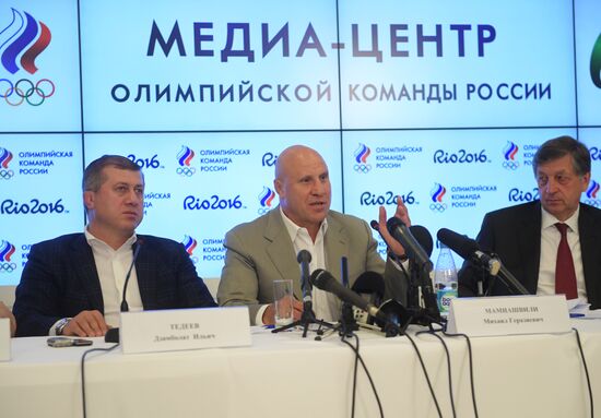 News conference by Russian freestyle wrestling team