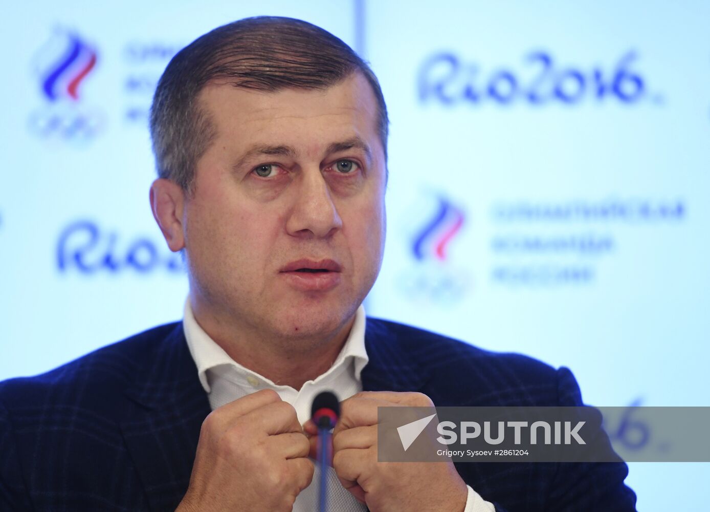News conference by Russian freestyle wrestling team