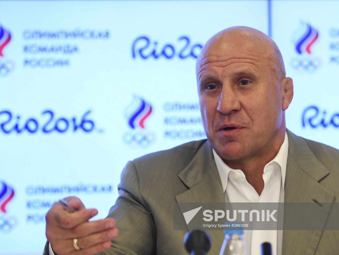 News conference by Russian national freestyle wrestling team
