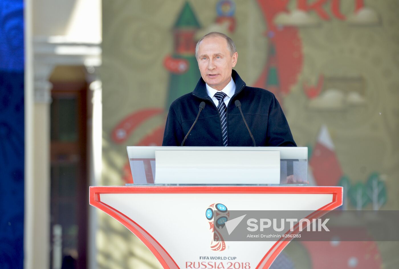 Vladimir Putin at ceremony to launch volunteer program of 2017 FIFA Confederations Cup and 2018 FIFA World Cup