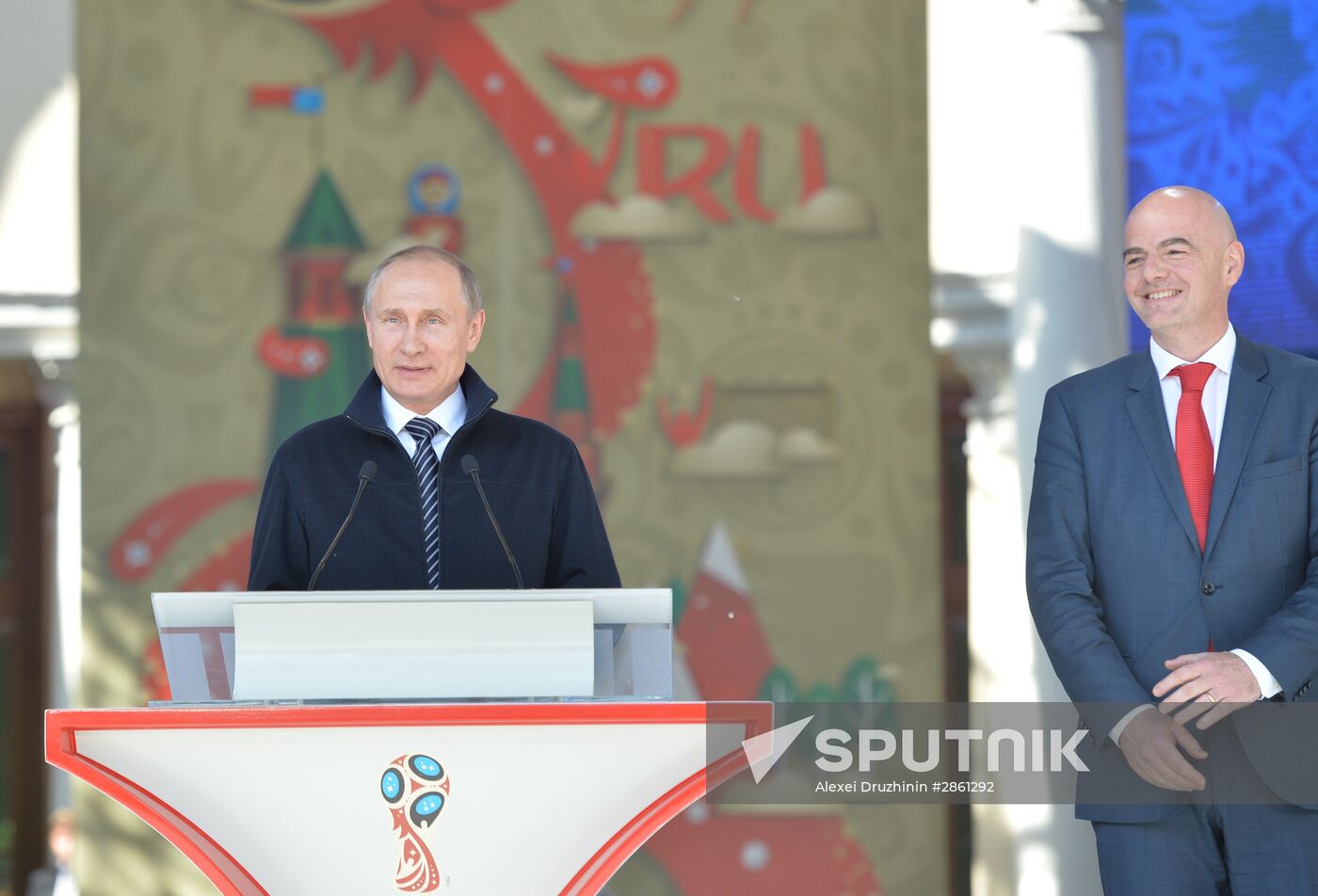 Vladimir Putin at ceremony to launch volunteer program of 2017 FIFA Confederations Cup and 2018 FIFA World Cup