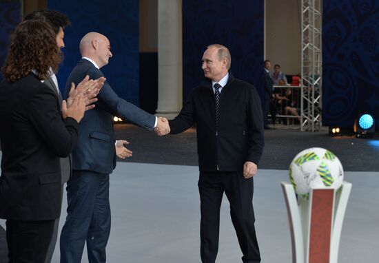 Vladimir Putin at ceremony to launch volunteer program of 2017 FIFA Confederations Cup and 2018 FIFA World Cup