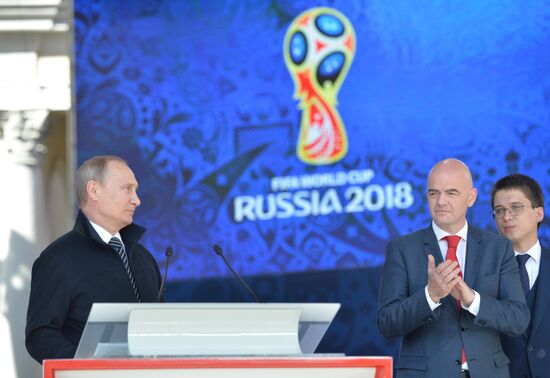 Vladimir Putin at ceremony to launch volunteer program of 2017 FIFA Confederations Cup and 2018 FIFA World Cup