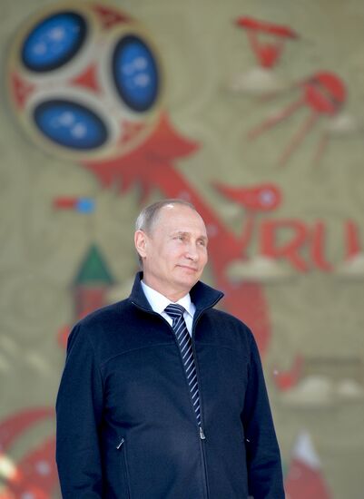 Vladimir Putin at ceremony to launch volunteer program of 2017 FIFA Confederations Cup and 2018 FIFA World Cup