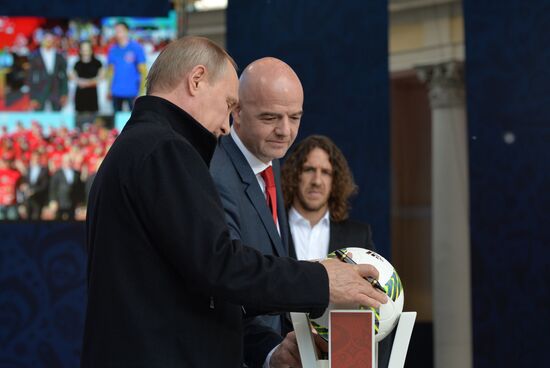 Vladimir Putin at ceremony to launch volunteer program of 2017 FIFA Confederations Cup and 2018 FIFA World Cup
