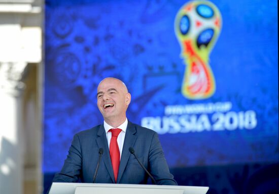 Vladimir Putin at ceremony to launch volunteer program of 2017 FIFA Confederations Cup and 2018 FIFA World Cup