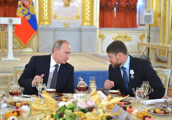 Vladimir Putin presents Order of Parental Glory to parents of many children