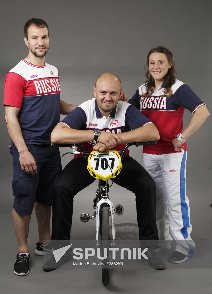 Members of Russian Olympic BMX-racing team