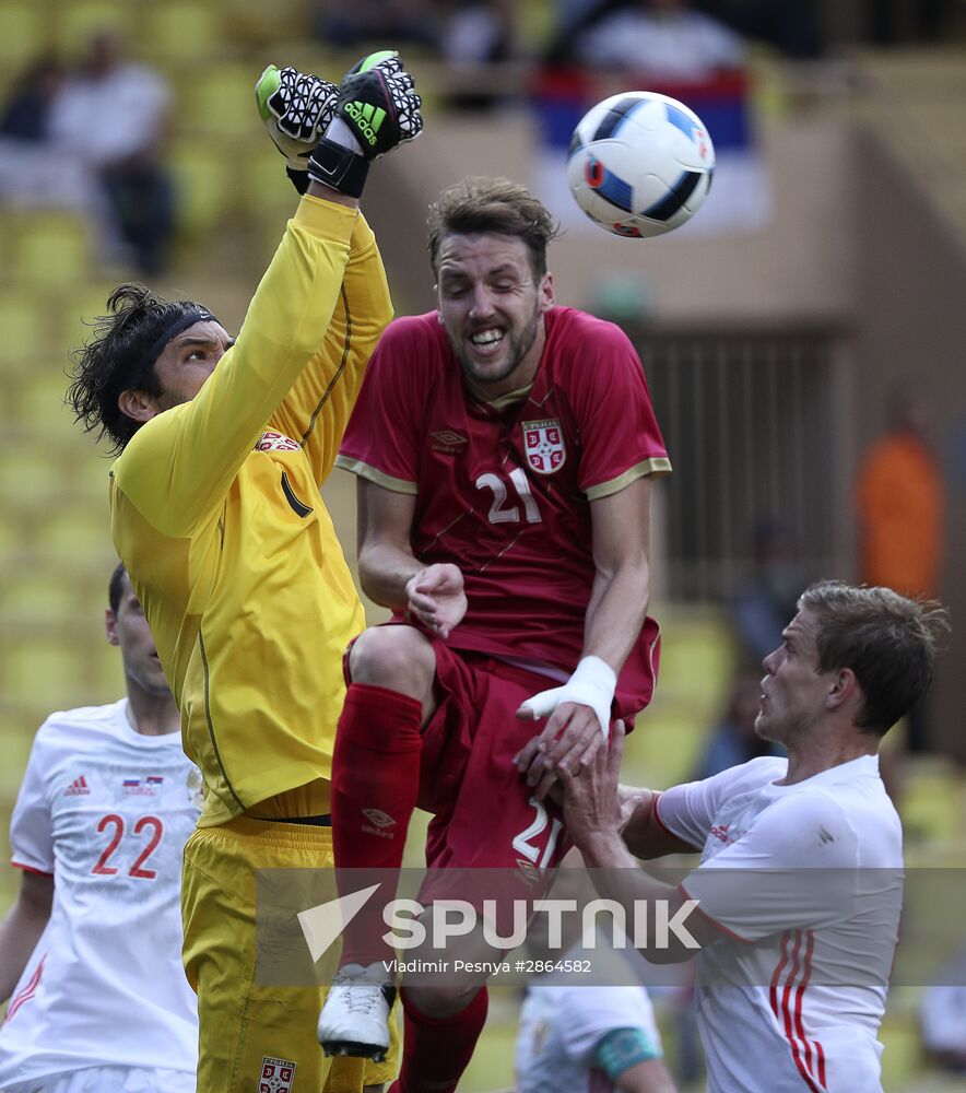 Russia vs. Serbia friendly football match