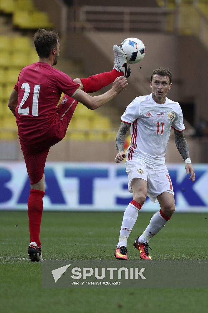 Russia vs. Serbia friendly football match