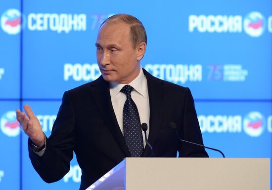 President Vladimir Putin visits Rossiya Segodnya International Information Agency