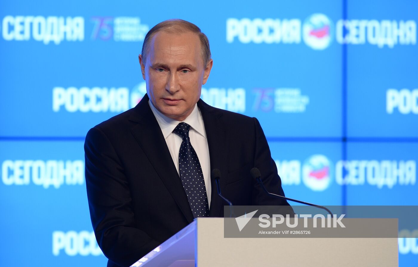 President Vladimir Putin visits Rossiya Segodnya International Information Agency