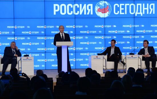 President Vladimir Putin visits Rossiya Segodnya International Information Agency