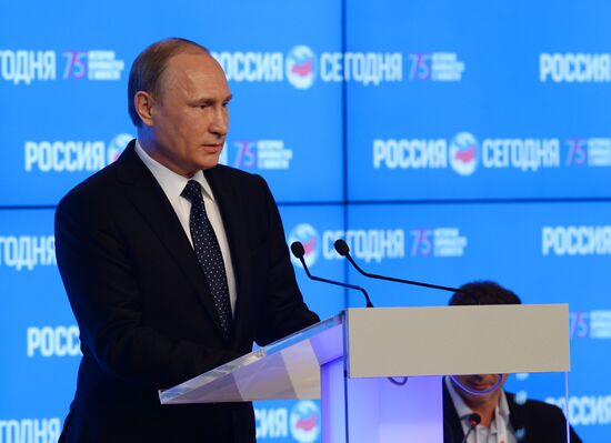 President Vladimir Putin visits Rossiya Segodnya International Information Agency