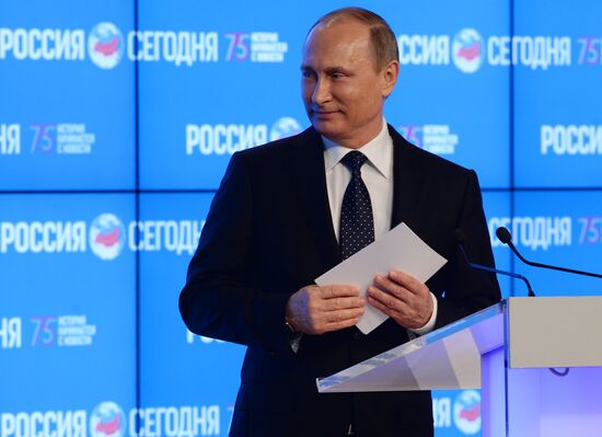 President Vladimir Putin visits Rossiya Segodnya International Information Agency