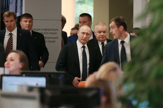 President Vladimir Putin visits Rossiya Segodnya International Information Agency