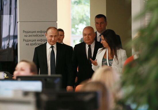 President Vladimir Putin visits Rossiya Segodnya International Information Agency