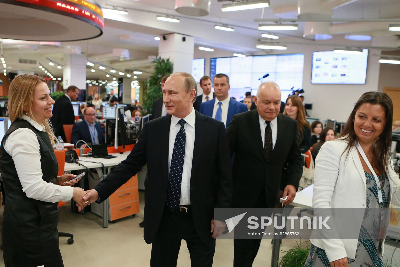 President Vladimir Putin visits Rossiya Segodnya International Information Agency