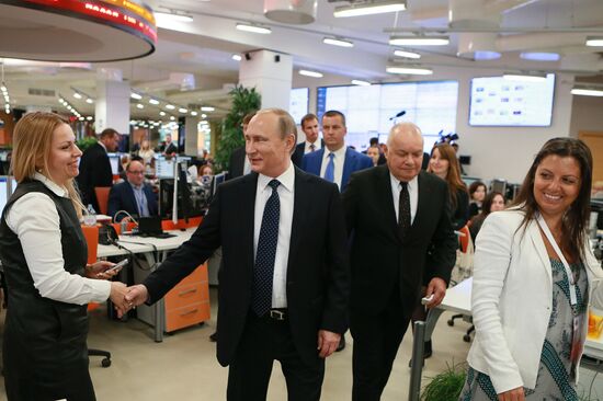 President Vladimir Putin visits Rossiya Segodnya International Information Agency