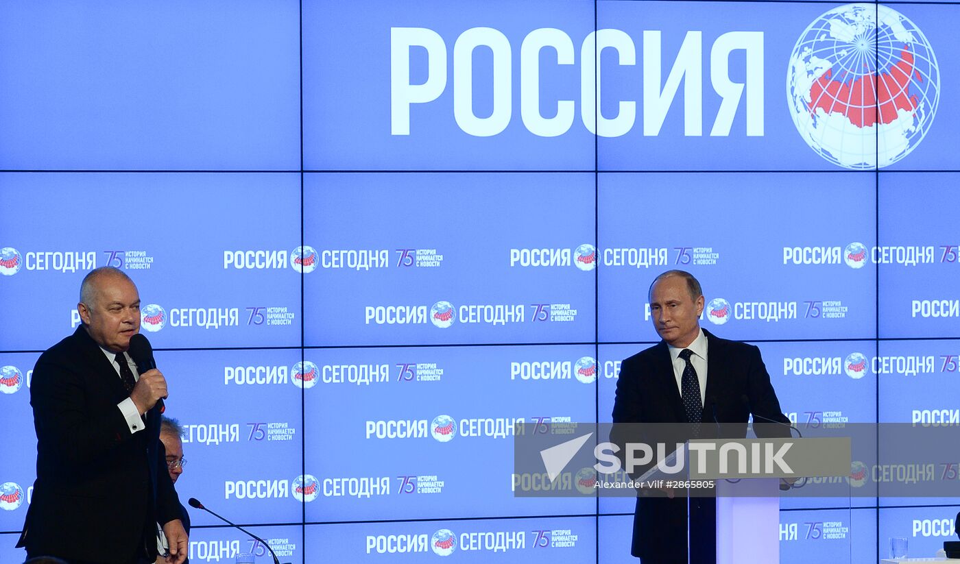 President Vladimir Putin visits Rossiya Segodnya International Information Agency