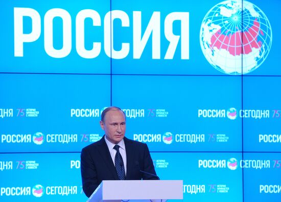 President Vladimir Putin visits Rossiya Segodnya International Information Agency