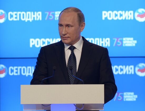 President Vladimir Putin visits Rossiya Segodnya International Information Agency