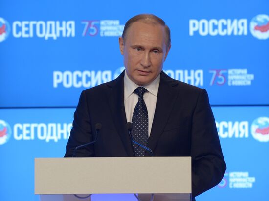 President Vladimir Putin visits Rossiya Segodnya International Information Agency