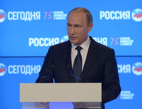 President Vladimir Putin visits Rossiya Segodnya International Information Agency