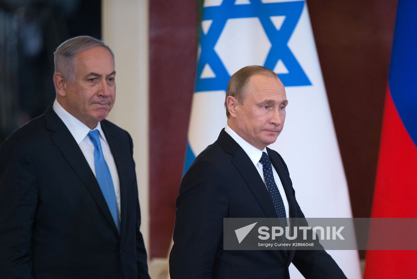 Russian Russian President Vladimir Putin meets with Israeli Prime Minister Benjamin Netanyahu