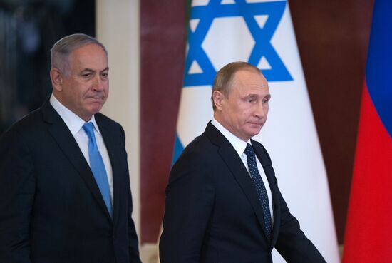 Russian Russian President Vladimir Putin meets with Israeli Prime Minister Benjamin Netanyahu
