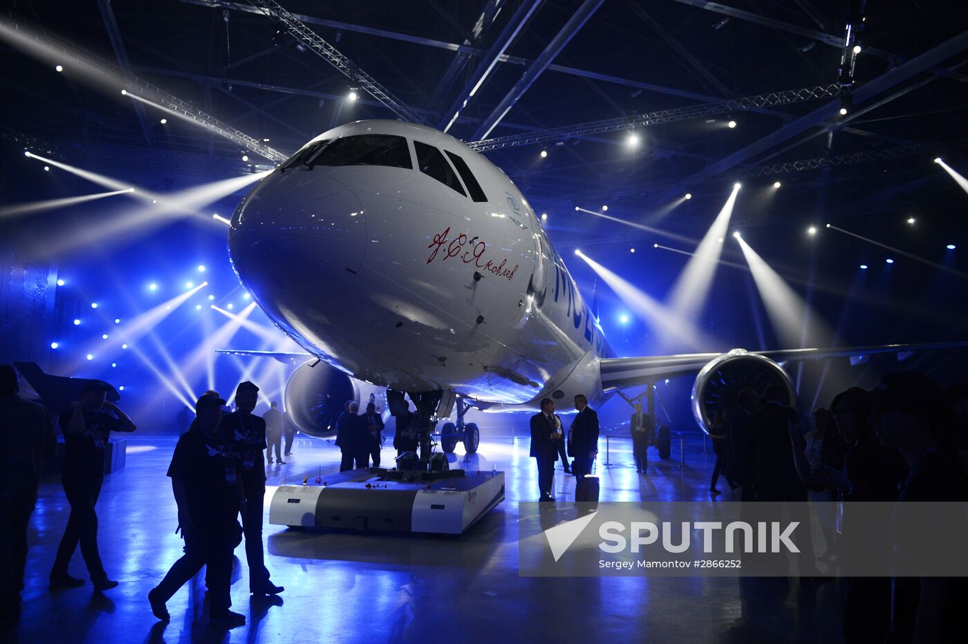 Rolling out an Irkut MC-21-300 "Airliner of the 21st Century" in Irkutsk