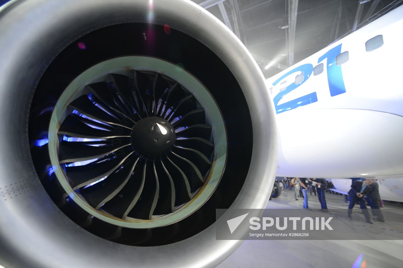 Rolling out an Irkut MC-21-300 "Airliner of the 21st Century" in Irkutsk