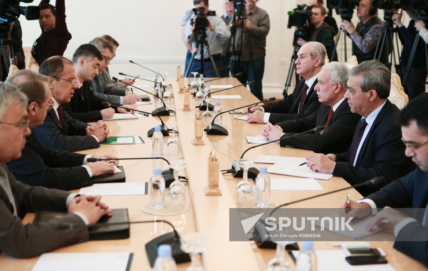 Foreign Minister Sergey Lavrov meets with Foreign Minister of Palestine Riad Malki