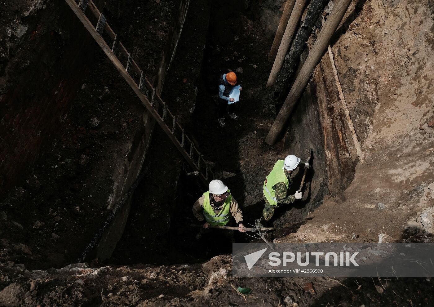 Archaeological excavation in Zaryadye Park