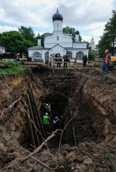 Archaeological excavation in Zaryadye Park