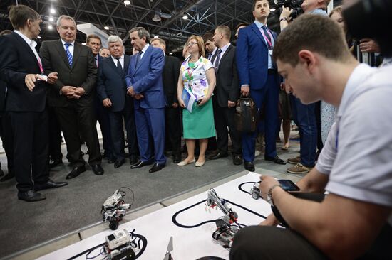 Russian Deputy Prime Minister Dmitry Rogozin attends Technoprom 2016 expo in Novosibirsk