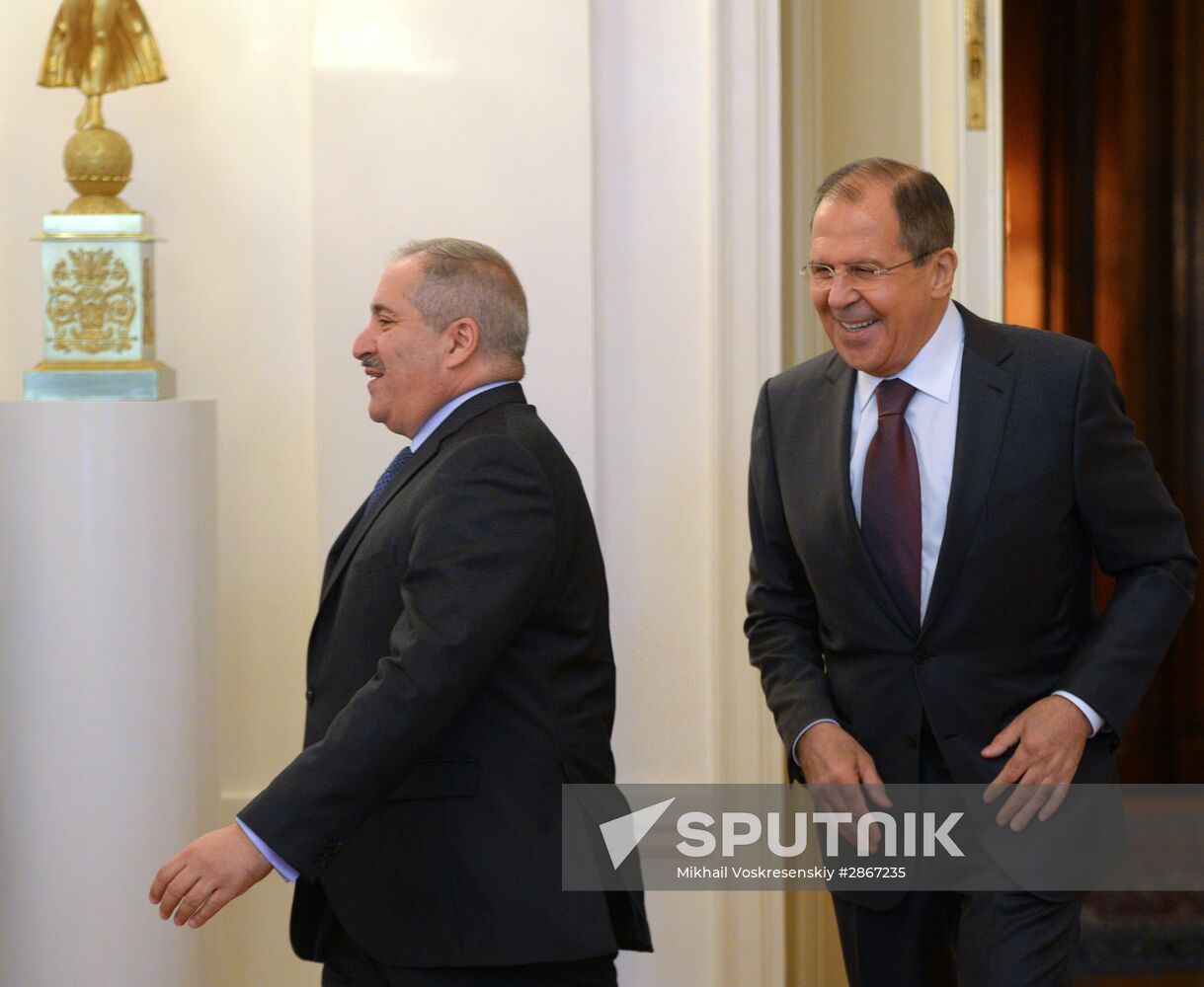 Russian Foreign Minister Sergei Lavrov meets with Foreign Minister of Jordan Nasser Judeh