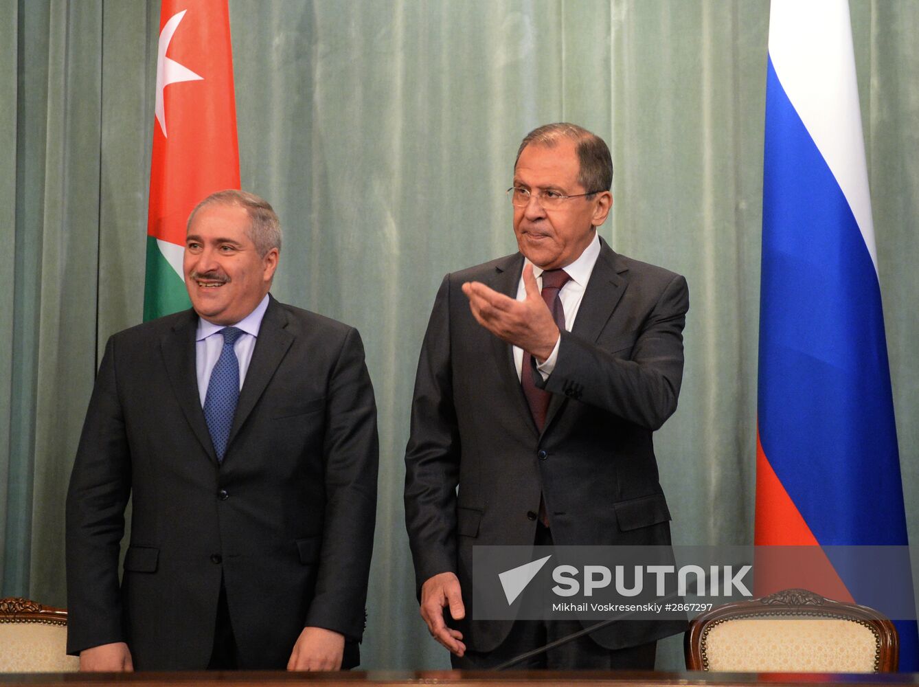 Russian Foreign Minister Sergei Lavrov meets with Foreign Minister of Jordan Nasser Judeh